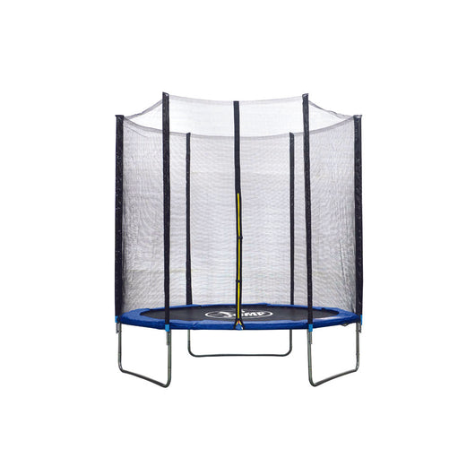 Trampolino Tappeto Elastico Ø183x200 cm in Acciaio con Rete di Protezione Nero e Blu