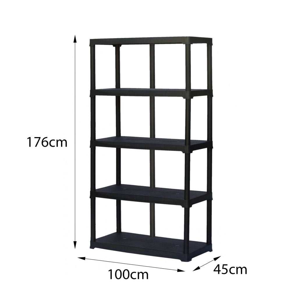 Scaffale a 3 ripiani in Aurelian, Scaffalatura multiuso per interno o esterno, 100% Made in Italy, cm 100x45h176, colore Antracite