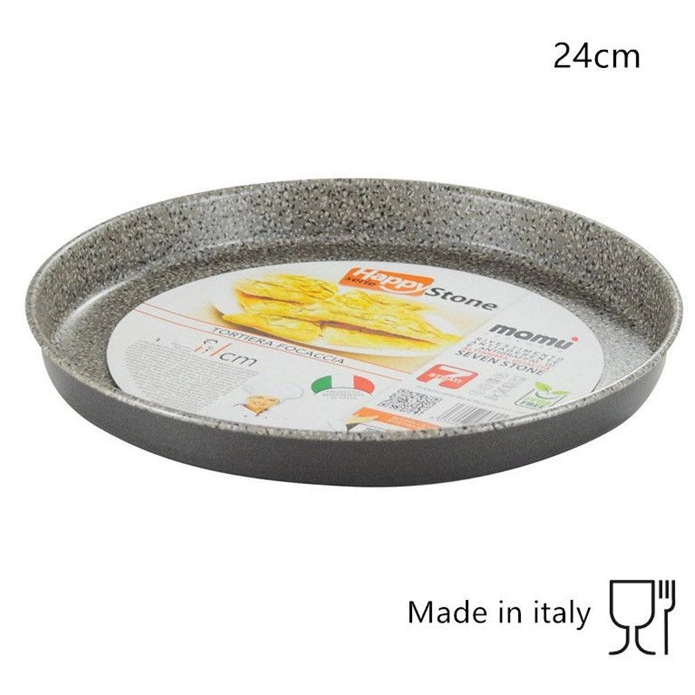 Trade Shop - Teglia Stampo Tortiera Focaccia Rotonda Da ø24 Cm Antiaderente Antigraffio 037104m -