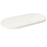 Piano Tavolo Bianco 80x40x2,5cm in Legno Massello di Pino Ovalecod mxl 96145