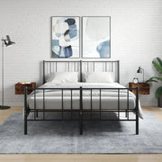 Comodini a Muro 2 pz-Set di 2 Tavolino da notte Rovere Fumo 35x35x20 cm 734054