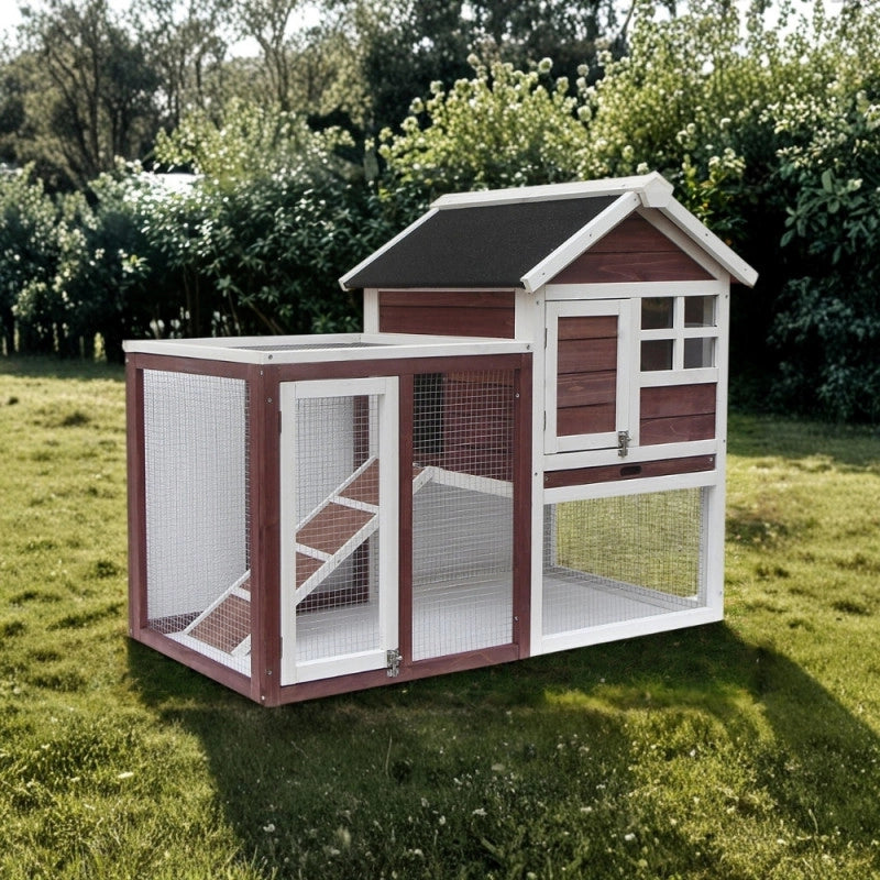 Pollaio in legno da giardino 122x63 cm – 2 spazi interni per 3 galline – spessore pareti 10 mm – PO1206 Foresta