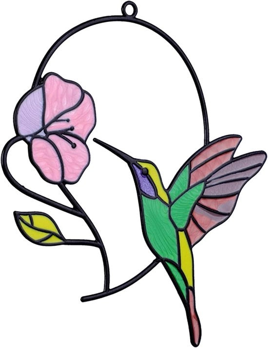 Decorazione da Finestra a Sospensione per Uccelli Pendente Ornamento Giardino Decorazione per Vento Campana a Vento con Forma di Uccello