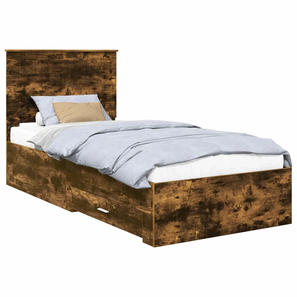 Struttura del letto Rovere fumé 90 x 190 cm Legno multistrato