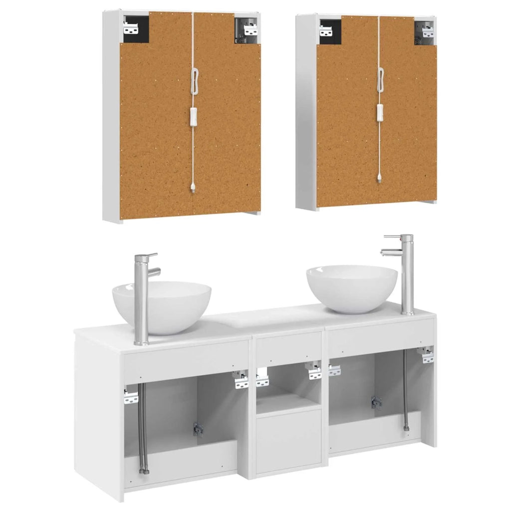 Set di Armadi da Bagno 5 pcs Bianco 53 x 15,5 x 70 cm 3406367
