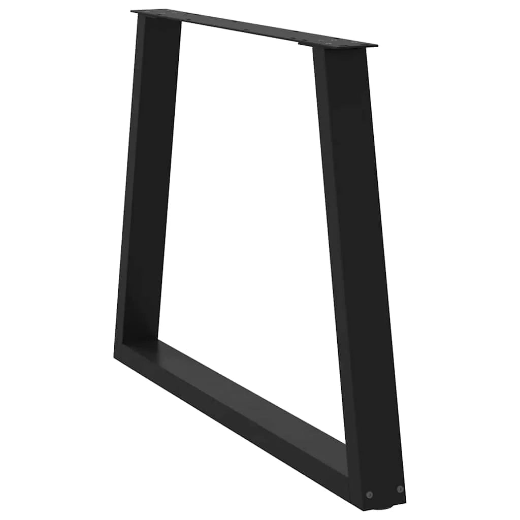 Set di 3 gambe per tavolo da pranzo a forma di V 100 x 73 cm stabili moderne acciaio nero 02_0056884