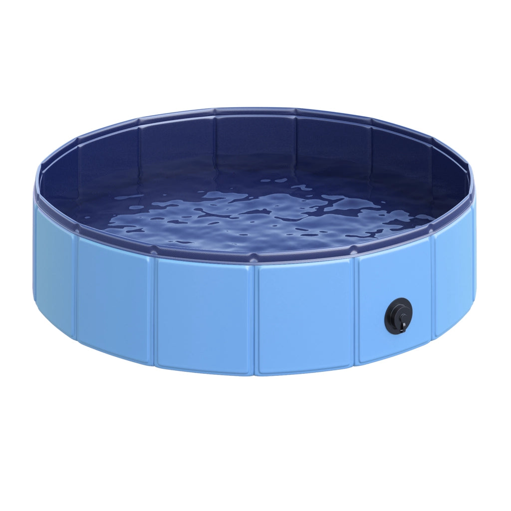 Vasca da bagno per cani e gatti pieghevole ¨C zephmum ¨C Plastica+Legno Blu ?80x20 cm