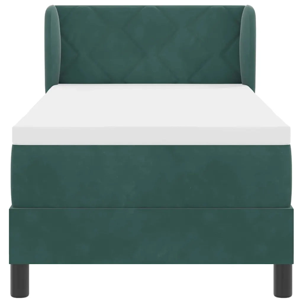 Letto a molle con testiera Verde scuro 80 x 200 cm Velluto 3340415