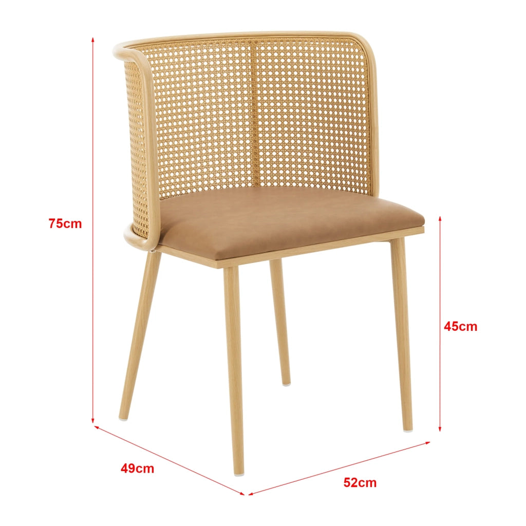 Set di 2 sedie da pranzo 75 x 52 x 49 cm marrone 03_0006723