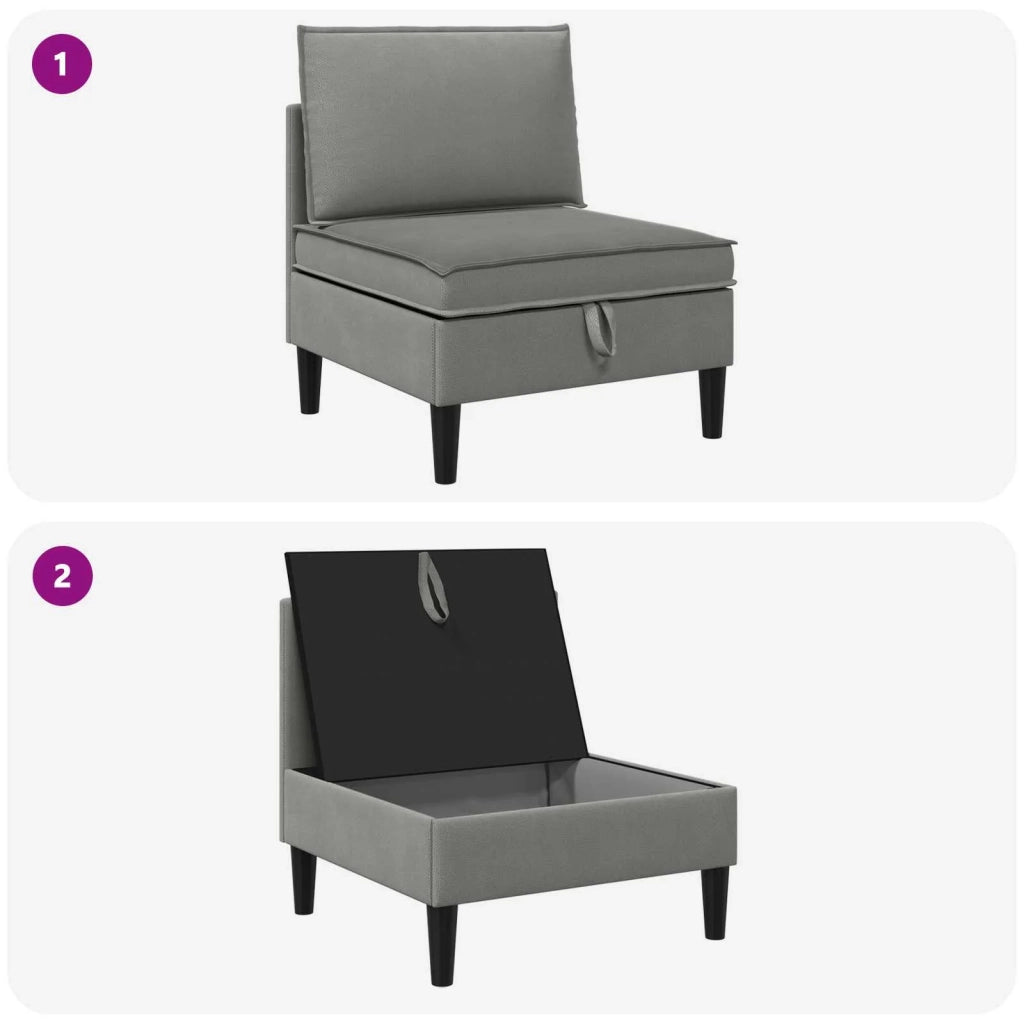 Divano Medio con Storage Grigio scuro Velluto 42027120