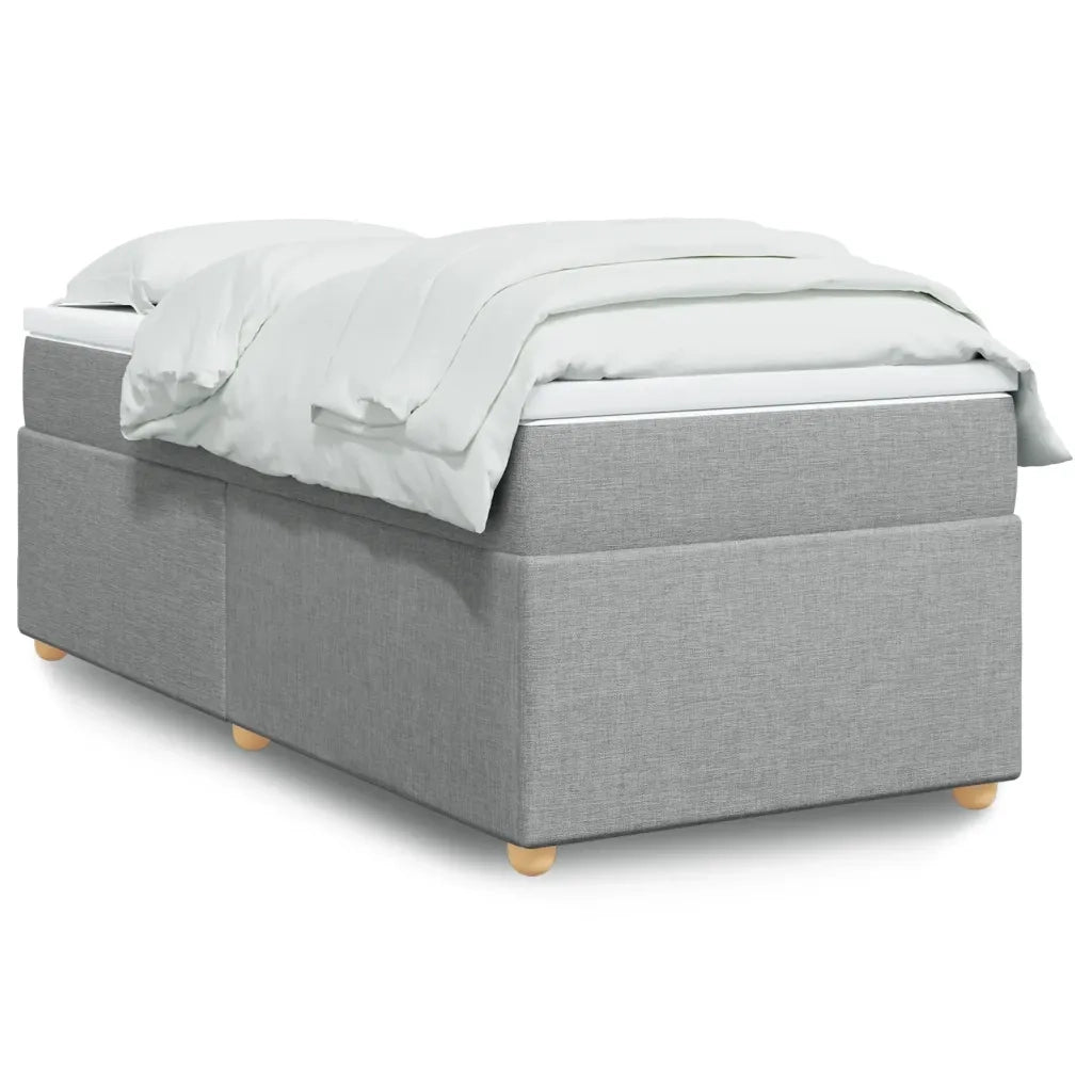 Giroletto a Molle con Materasso Grigio Chiaro 90x190 cm Tessuto