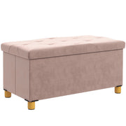Divano letto imbottito 2 posti ¨C zephmum ¨C rosa, velluto, 76x38x38 cm