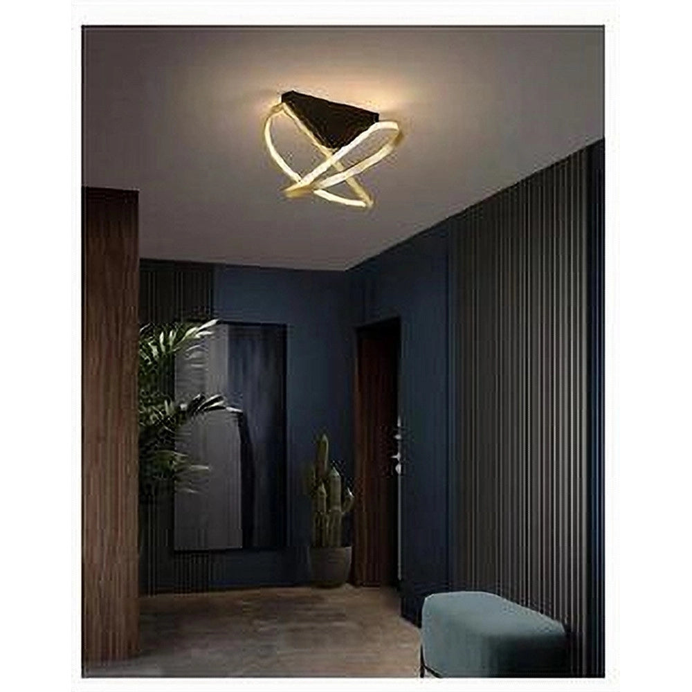 Trade Shop - Plafoniera Led 44 Watt Oro Lampadario Soffitto Design Moderno Luce Fredda 50438 -