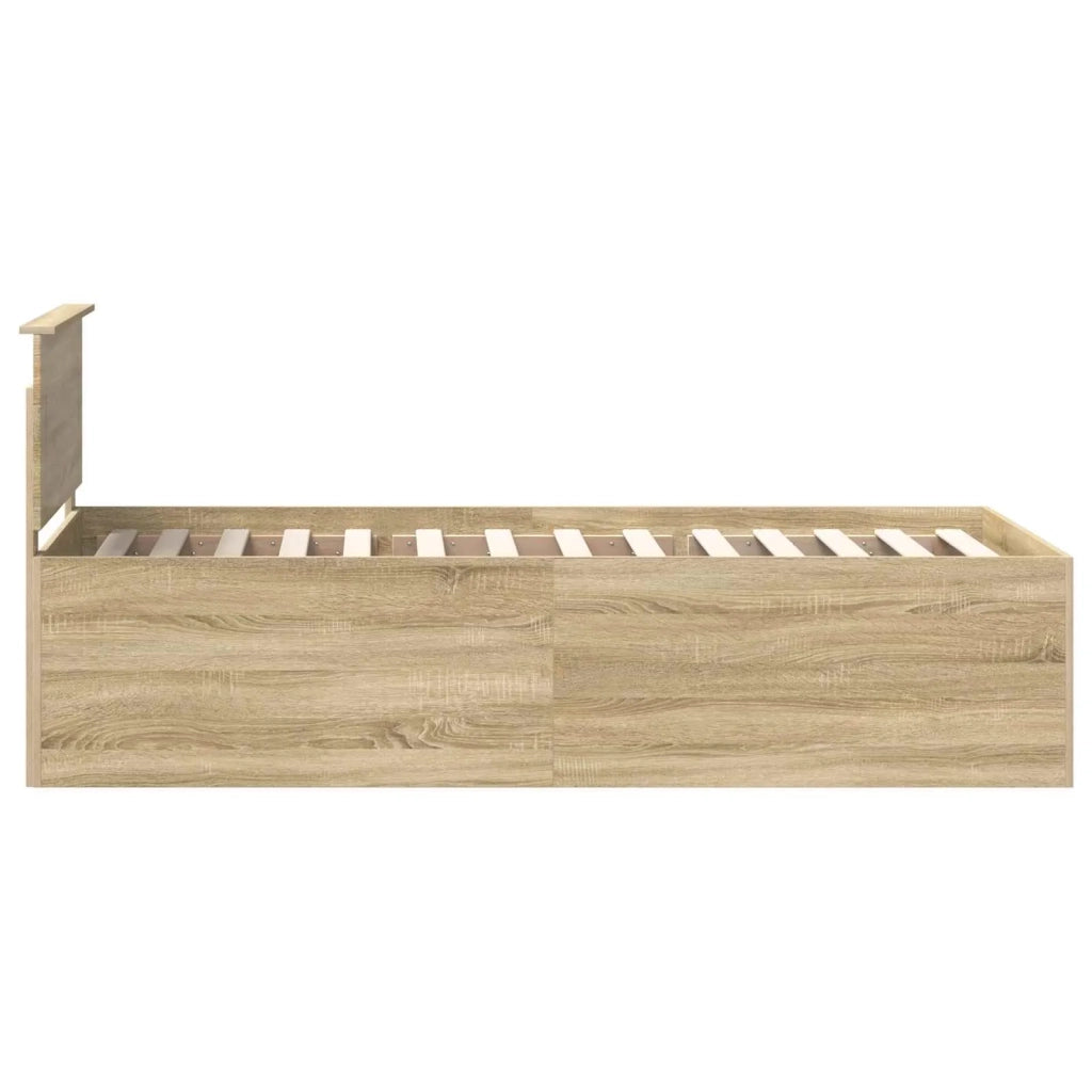 Letto singolo | Letto per adulti | Struttura del letto Rovere Sonoma 75 x 190 cm Legno multistrato