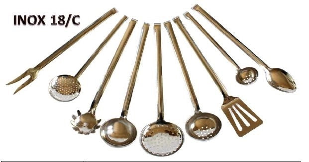 Forchettone da cucina in acciaio inox con gancio rivadossi