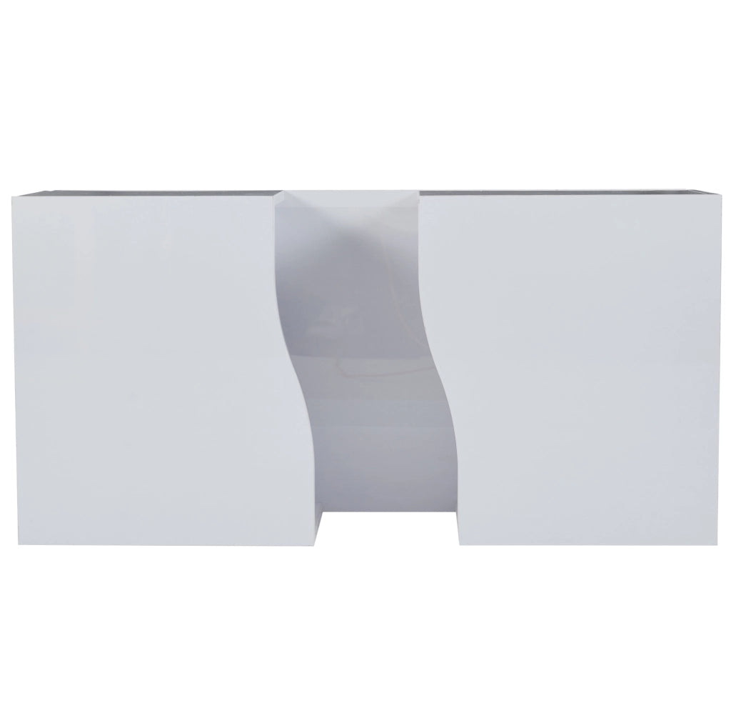 Tavolino da caff猫 100x50x35 cm; LED regolabile con 2 cassetti; MDF e acrilico; bianco