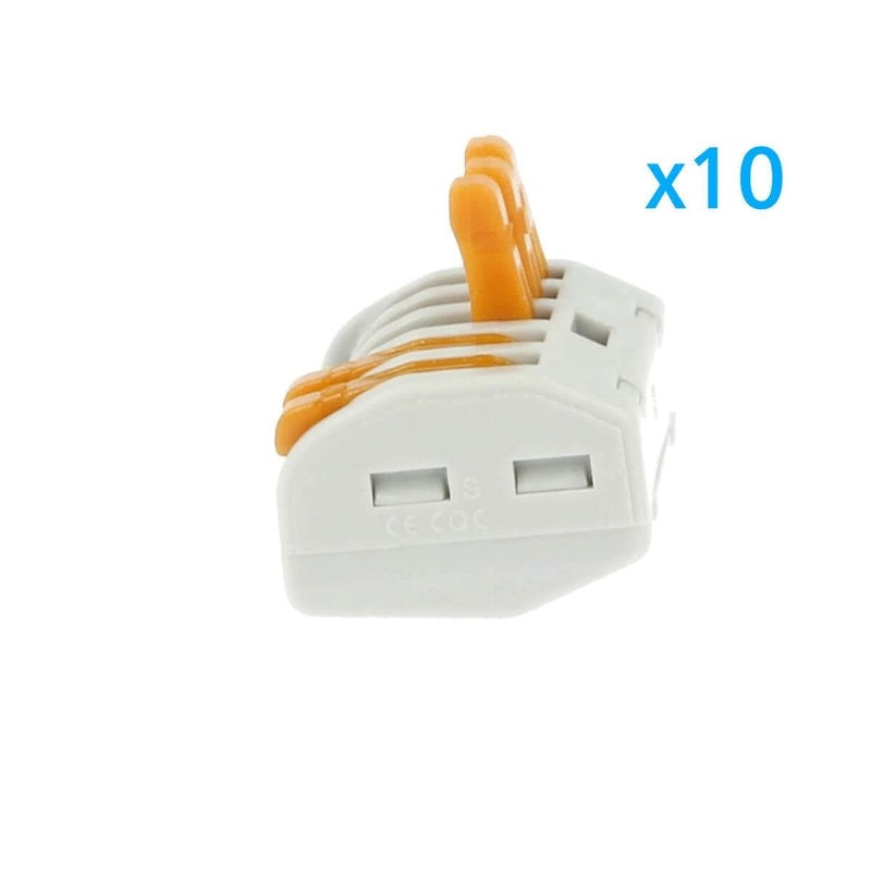 10 Morsetti a Molla 5 Leve Riutilizzabili Connettori Per Cavi Elettrici Facili