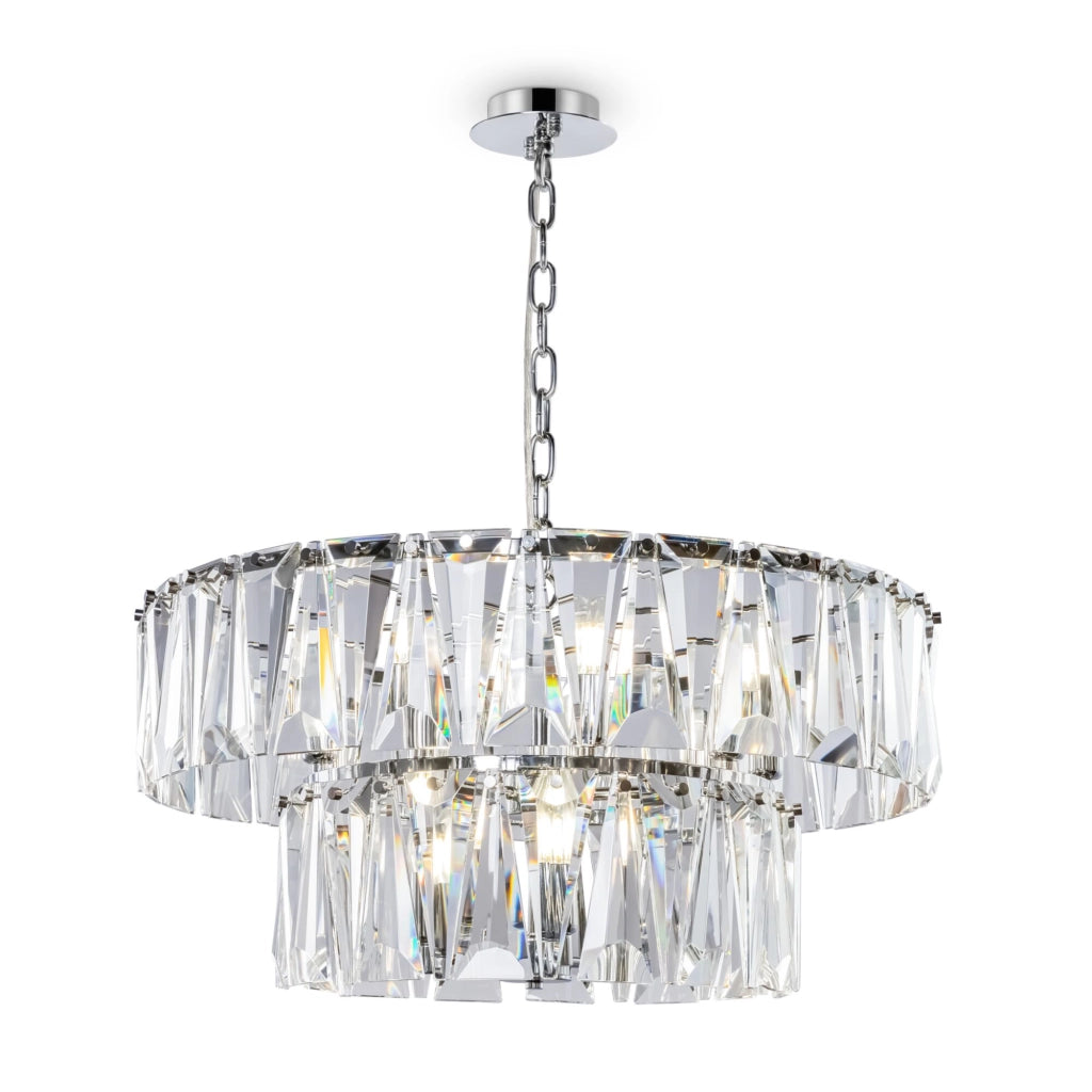 Maytoni lampadario contemporaneo Puntes 12 luci E14 cromo metallo cristalli