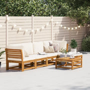 Set Salotto da Giardino 6 pz con Cuscini in Massello di Acacia