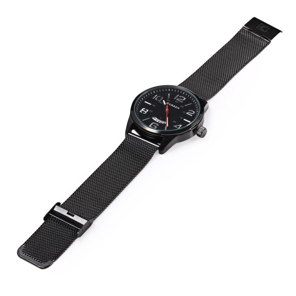 Trade Shop - Orologio Polso Curren 8236 Uomo Analogico Quarzo Military Data Nero Bianc -