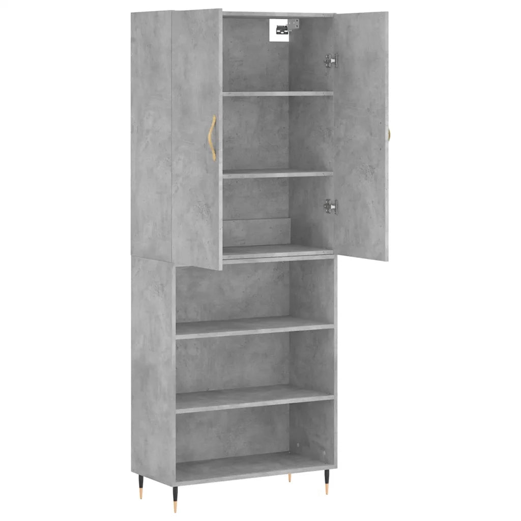 Credenza Grigio Cemento 69,5x34x180 cm in Legno Multistrato 3196055