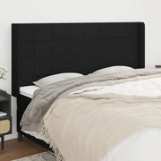 Testiera ad Orecchio Nera 183x16x118/128 cm in Tessuto 3119596