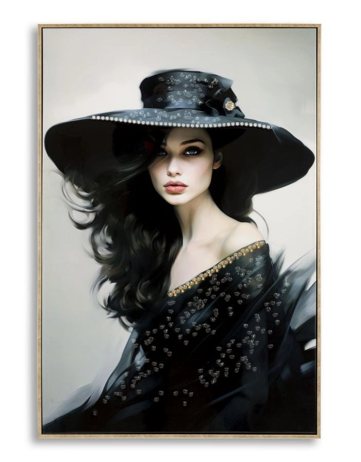 Dipinto su Tela Laccato Dori con Cornice 62x4x92 cm in Pino e Tela e Plastica