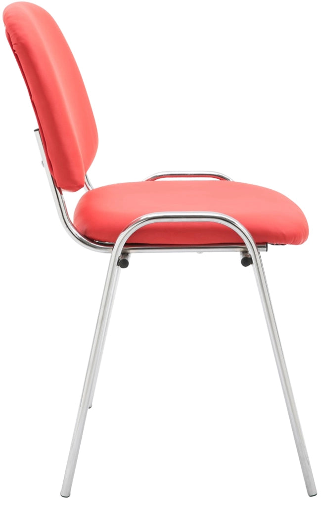 Sedia ospite impilabile KEN in similpelle rosso