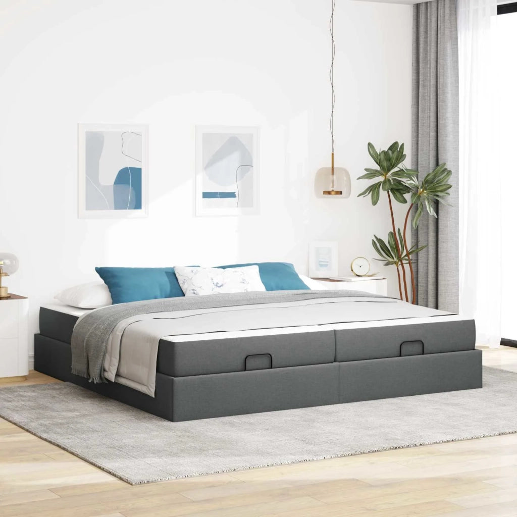 Struttura letto con materasso 2 pcs Grigio Sfumato Tessuto 3399516