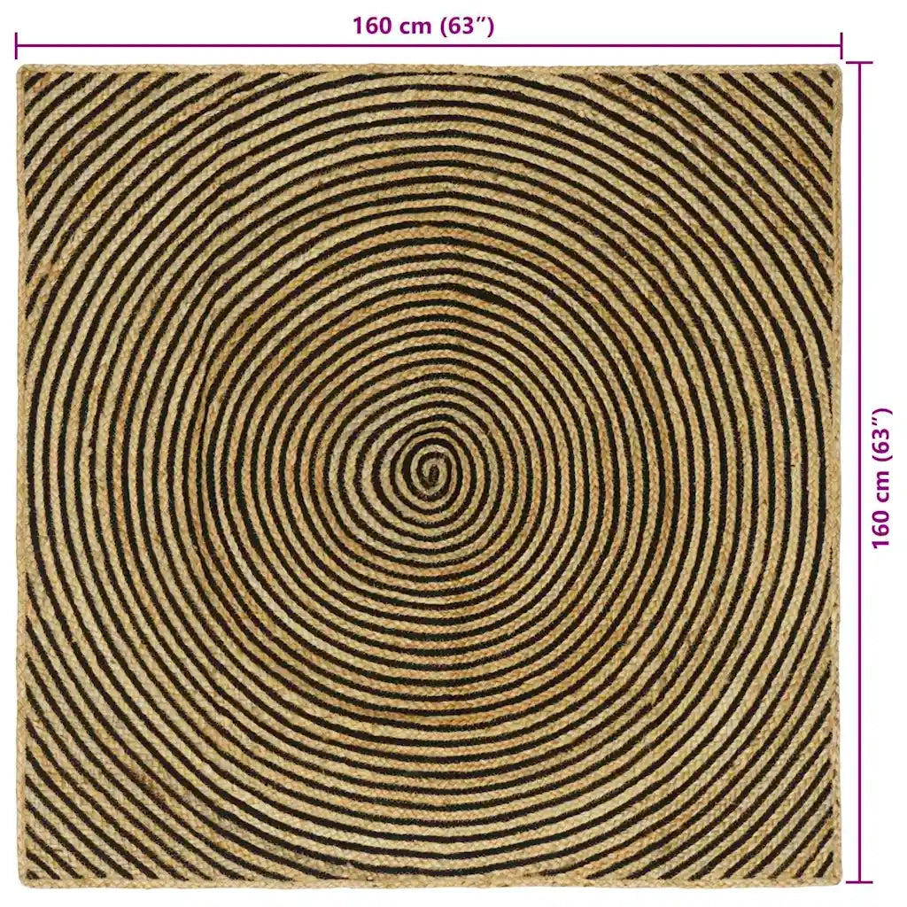 Tappeti per area Nero 160 x 160 cm Juta
