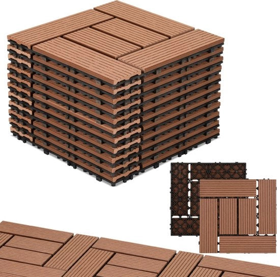 Set di lastre WPC da 22 lastre 30x30cm in sistema a click