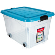 Contenitore per giocattoli KADAX, grande scatola con ruote, in plastica, grande 60 litri
