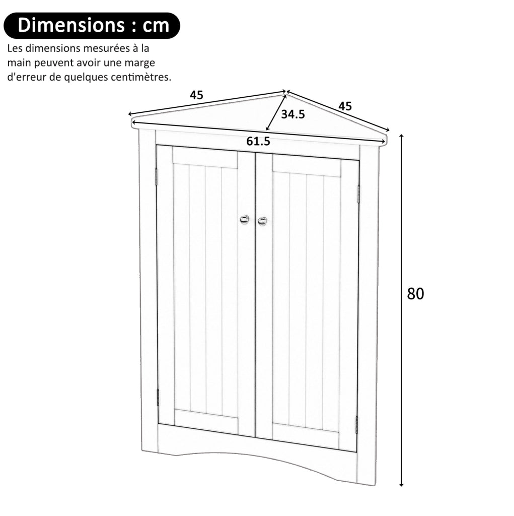 Mobile angolare freestanding a 2 ante; 61;5 × 80 cm; MDF laccato verde
