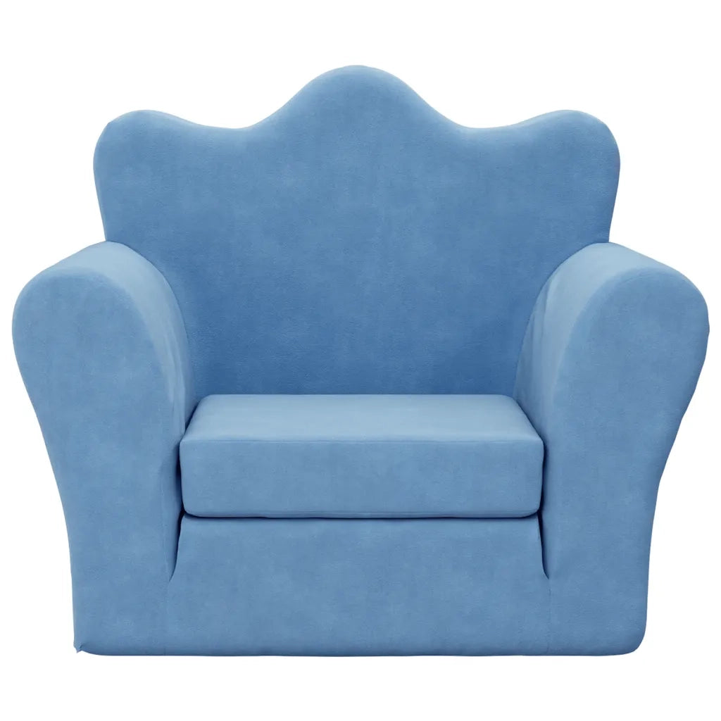 Divano Letto per Bambini-Sofa Letto-Daybed-Divanetto Blu in Morbido Peluche 231224