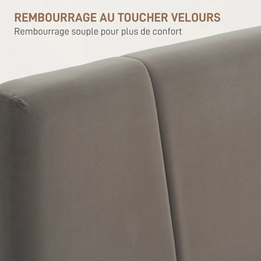 Letto matrimoniale con testiera regolabile ¨C Xylo ¨C 140x190 cm grigio struttura metallo
