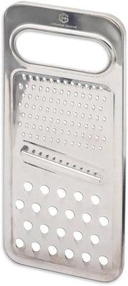 Raspante multifunzionale in acciaio inossidabile 24 x 10 cm – Utile e robusto raspante per verdure, frutta, formaggi e altro – Raspante in acciaio inossidabile con contenitore di raccolta – Raspante fine per raschiature precise