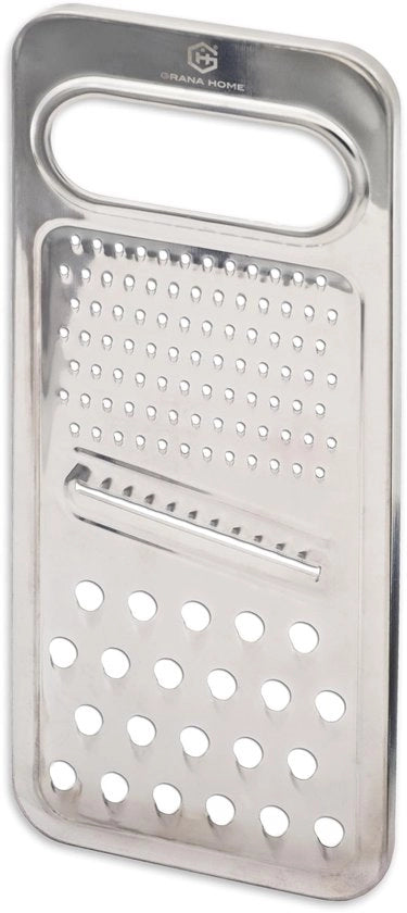 Raspante multifunzionale in acciaio inossidabile 24 x 10 cm – Utile e robusto raspante per verdure, frutta, formaggi e altro – Raspante in acciaio inossidabile con contenitore di raccolta – Raspante fine per raschiature precise