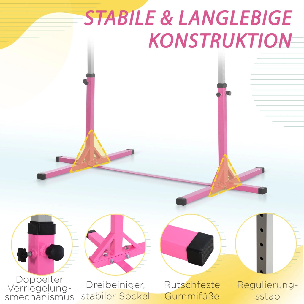 Sbarra per ginnastica bambini ¨C zephmum ¨C regolabile in altezza rosa 75 kg