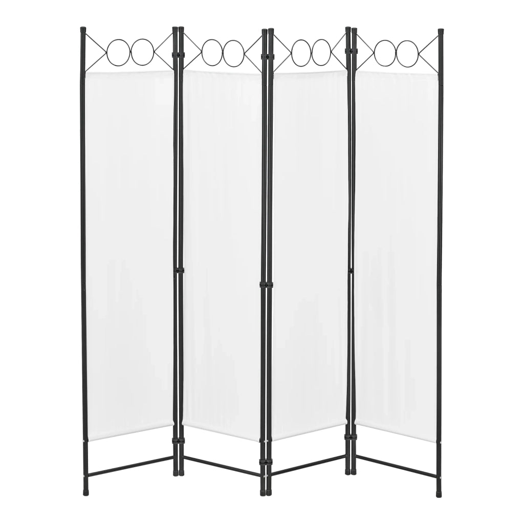 Schermo divisorio per la privacy Saragossa a 4 pannelli 171 x 160 cm bianco 03_0008061