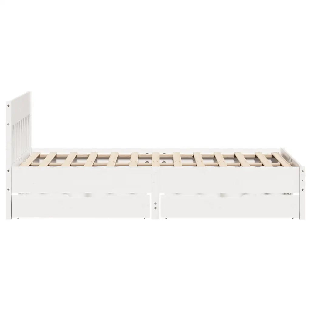 Letto senza Materasso Bianco 150x200 cm Legno Massello di Pino
