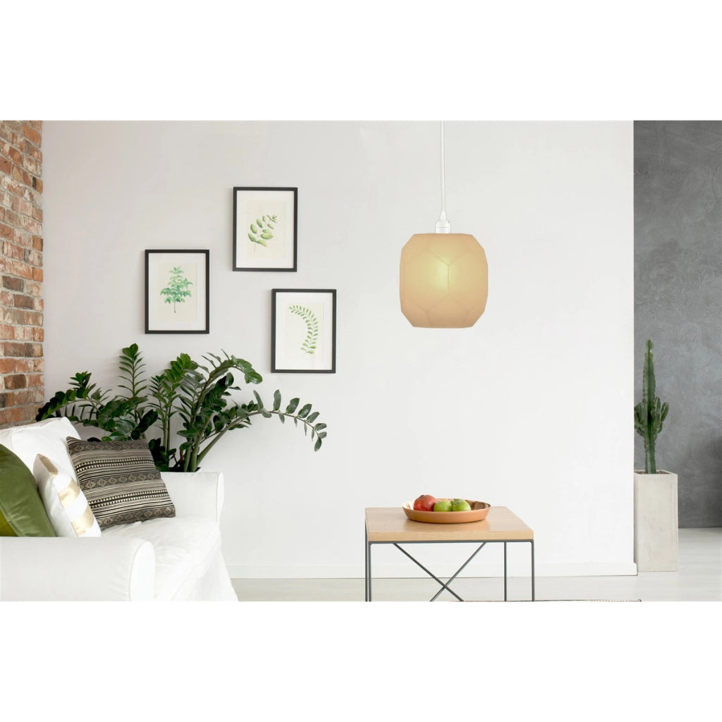 Lampada a sospensione Meda in vetro bianco design geometrico