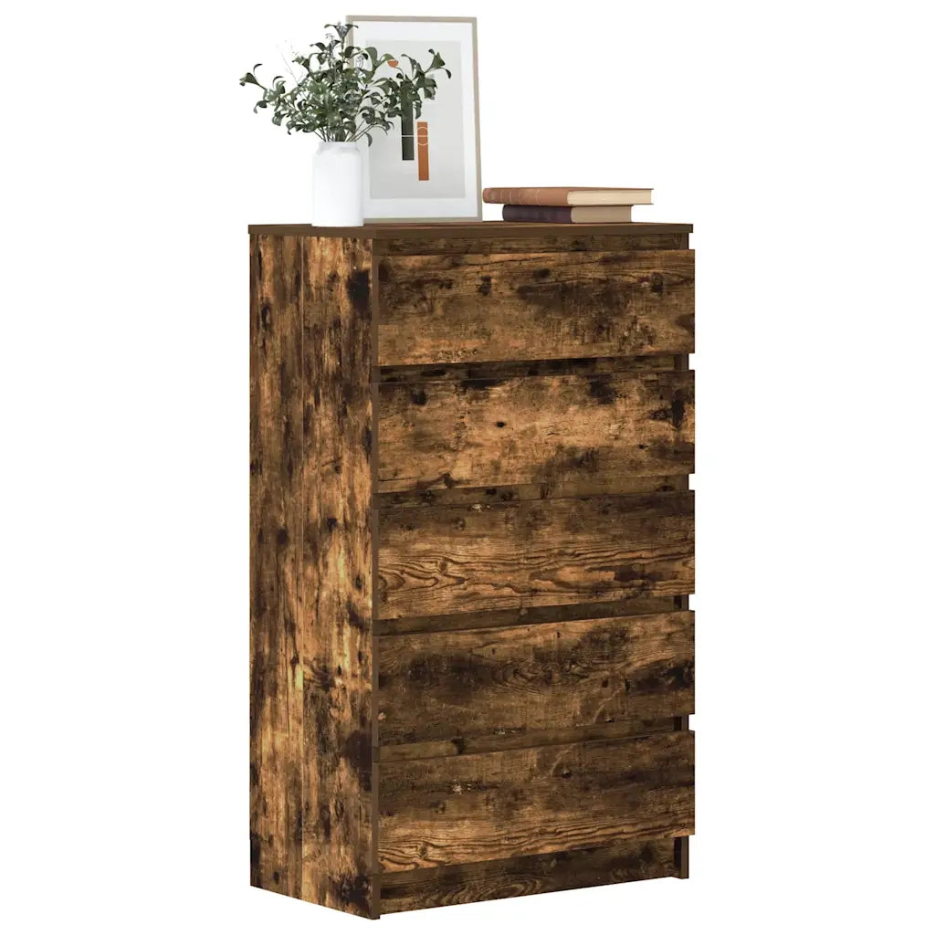 Cassettiera Rovere Fumo 60x36x103 cm in Legno Multistratocod mxl 129353