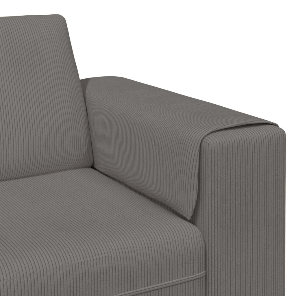 Divano Grigio chiaro 250 x 188 x 76 cm Tessuto in Cords 3335131