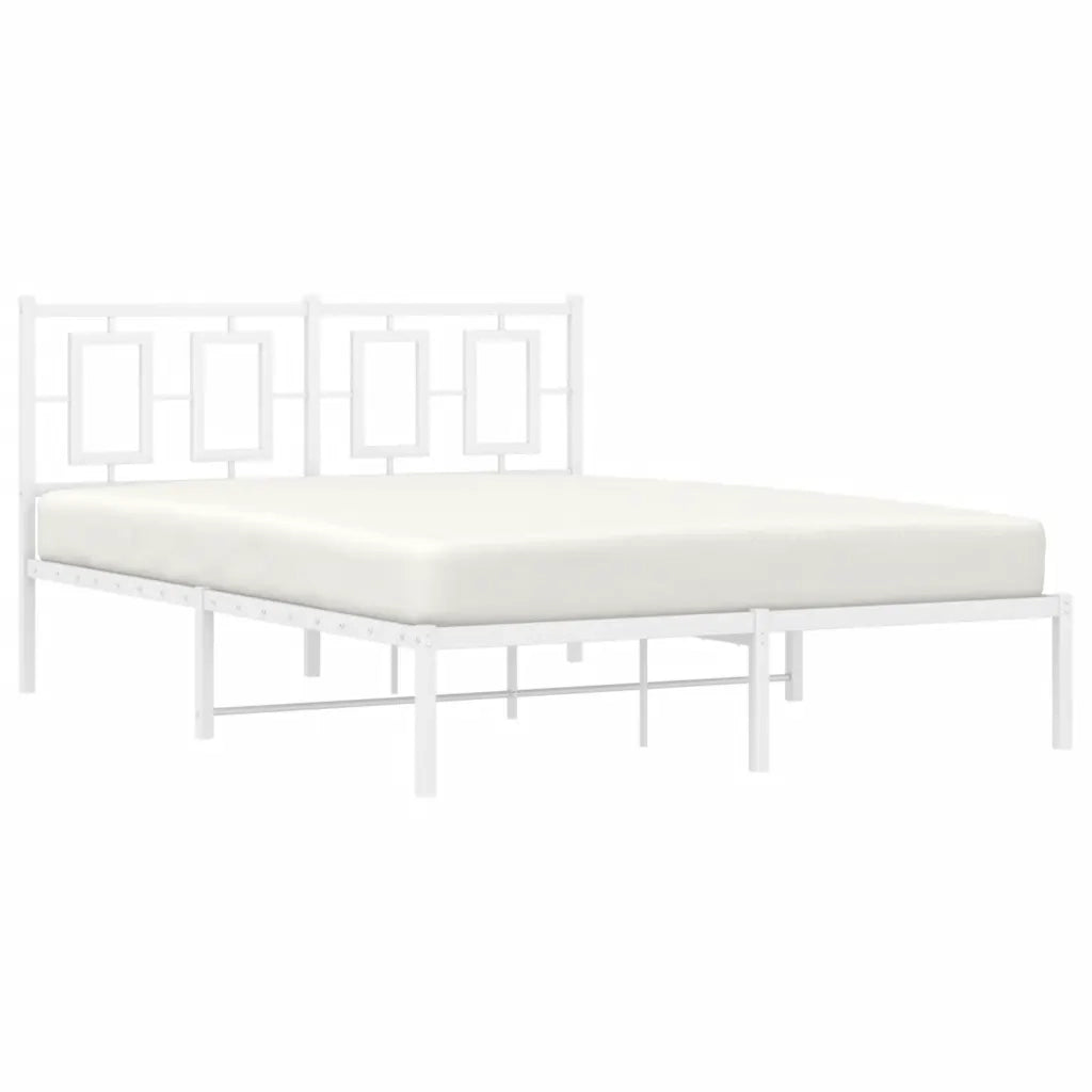 Giroletto con Testiera Metallo Bianco 140x200 cm 374291