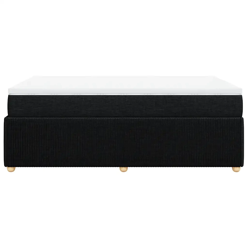 Giroletto a Molle con Materasso Nero 120x200 cm in Tessuto