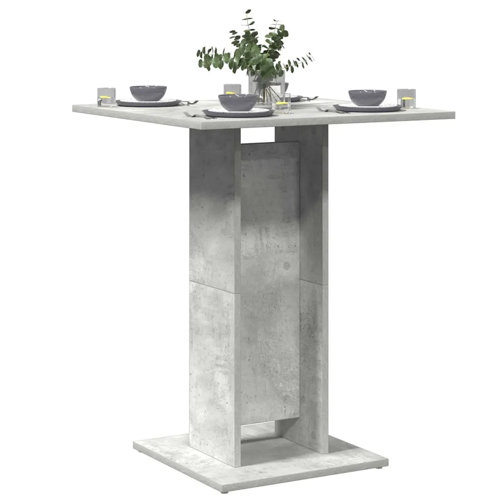 Tavolo da Bistrot Grigio Cemento 60x60x75 cm Legno Multistrato 802106