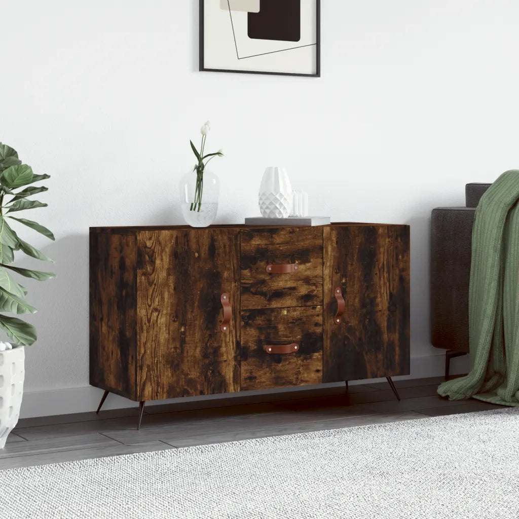 Credenza | Madia | Buffet da pranzo | Armadio da pranzo Rovere Fumo 100x36x60 cm in Legno Multistrato