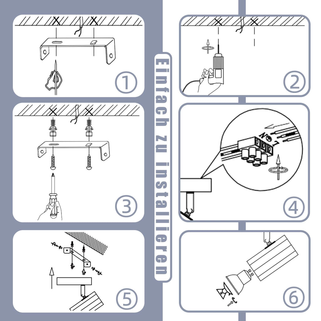 ZMH Faretto da soffitto neri 1 lampadina GU10 orientabili 350° vintage metallo 40W