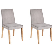 Set di 2 sedie in tessuto Imbottito grigio chiaro per soggiorno in stile scandinavo