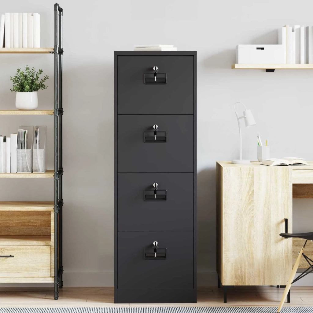 Armadio per File con cassetto Nero 45,5 x 42 x 139 cm CFW3532529